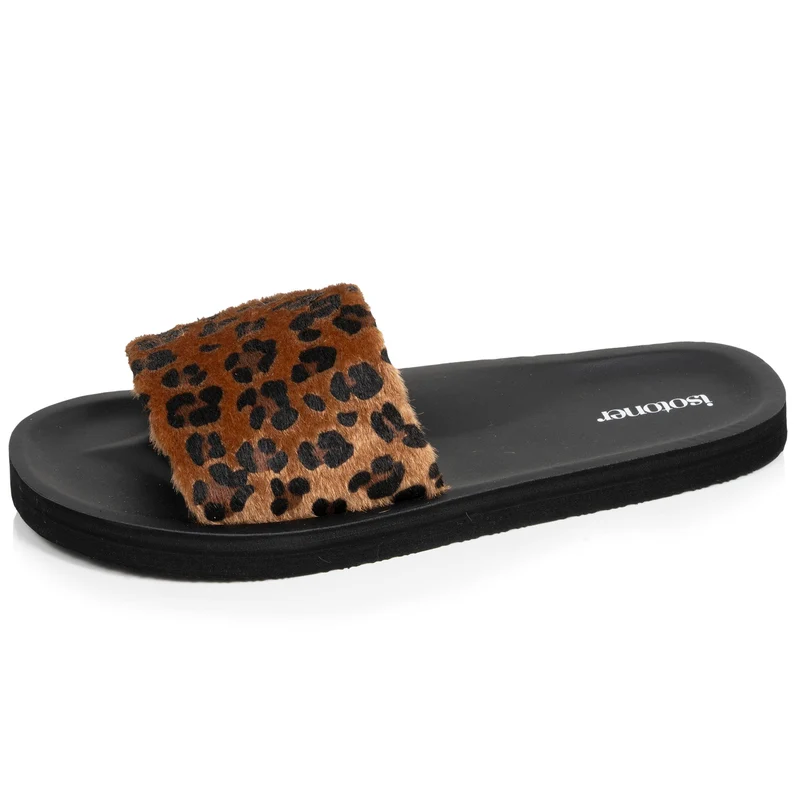 Mules Femme moulées Léopard/Noir
