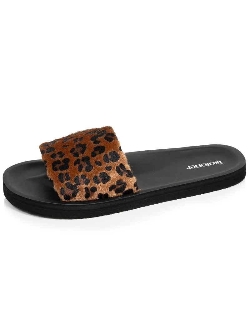 Mules Femme moulées Léopard/Noir