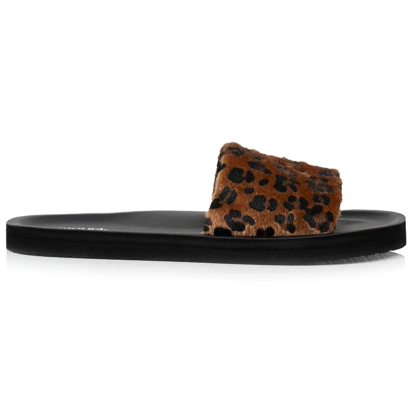 Mules Femme moulées Léopard/Noir