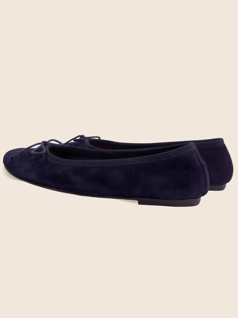 Ballerines classiques cuir daim bleu