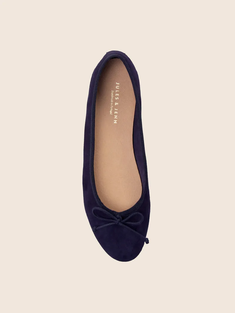 Ballerines classiques cuir daim bleu