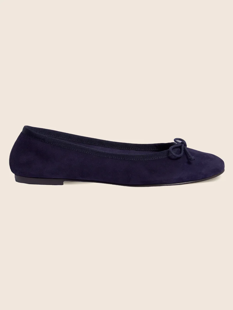 Ballerines classiques cuir daim bleu