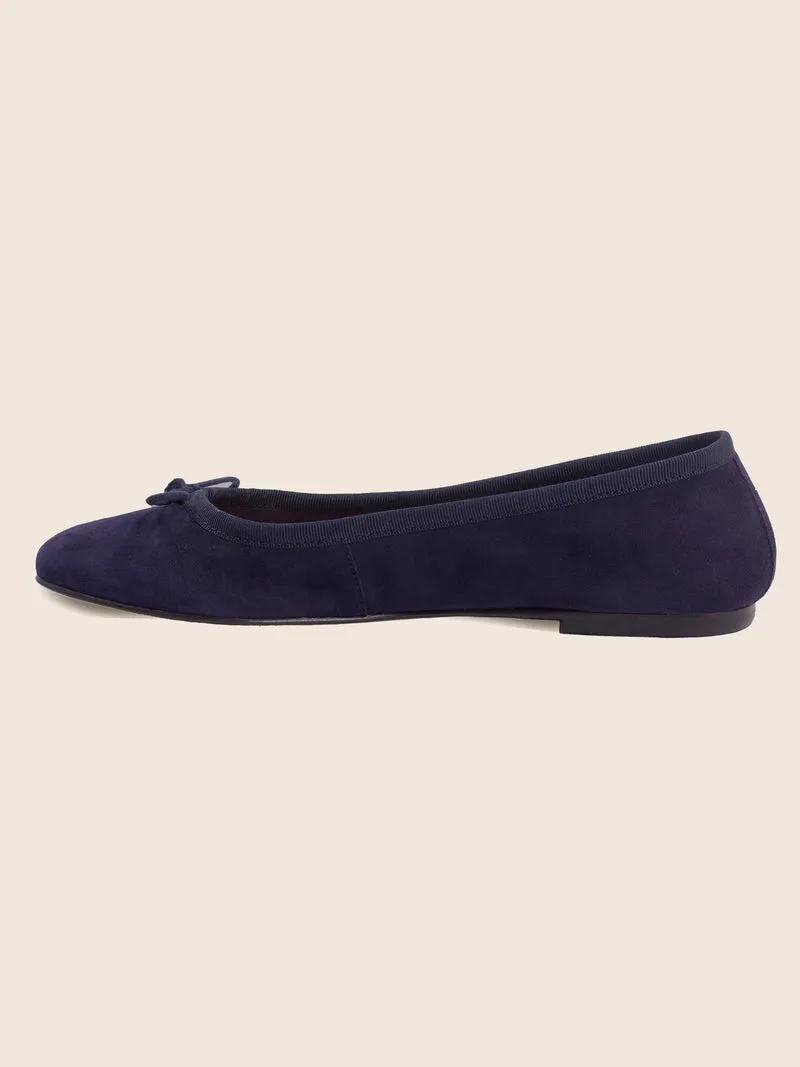 Ballerines classiques cuir daim bleu