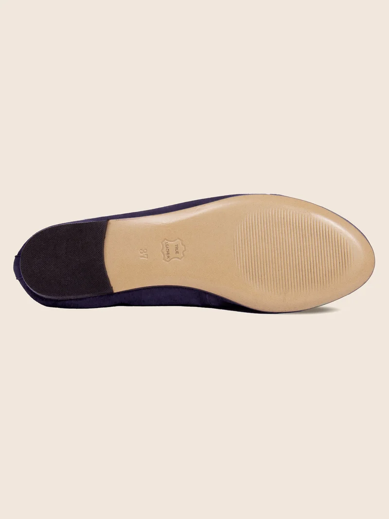 Ballerines classiques cuir daim bleu
