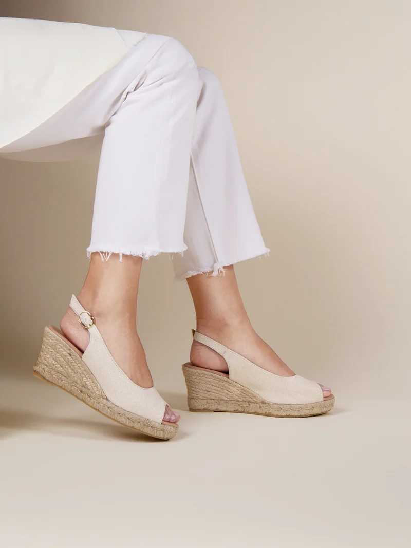 Espadrilles slingback recyclées doré