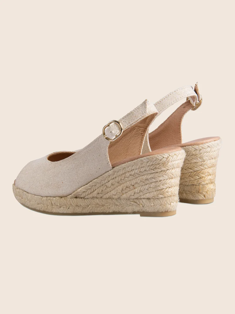 Espadrilles slingback recyclées doré