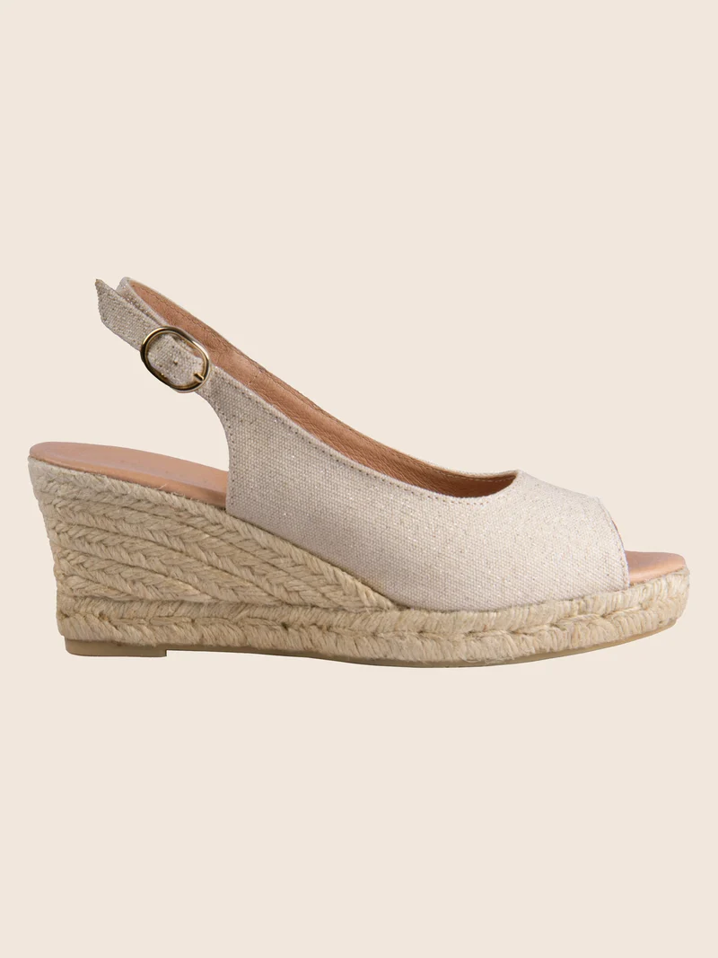 Espadrilles slingback recyclées doré