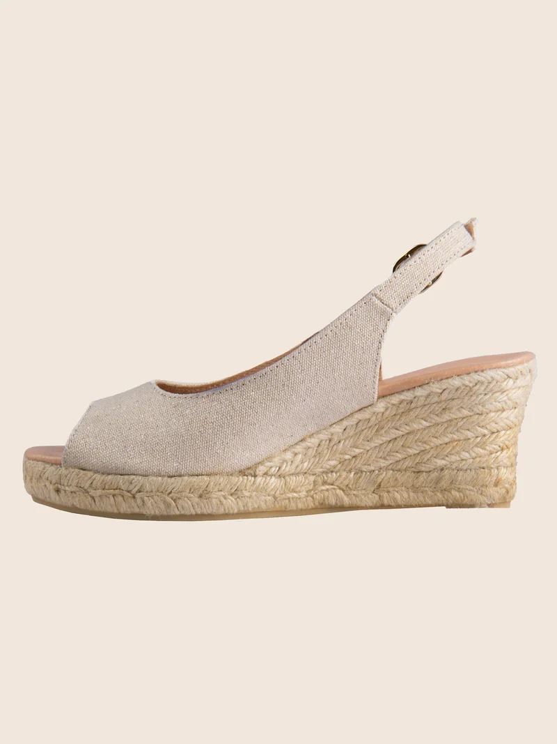 Espadrilles slingback recyclées doré