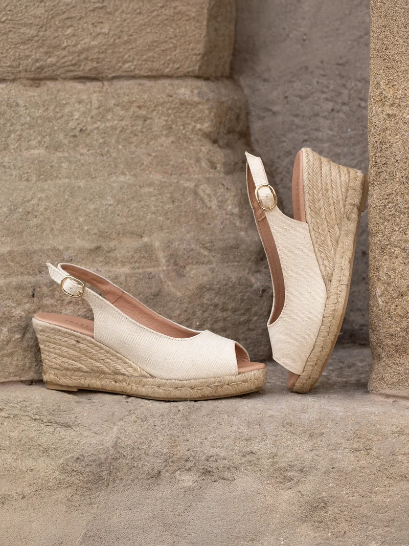 Espadrilles slingback recyclées doré