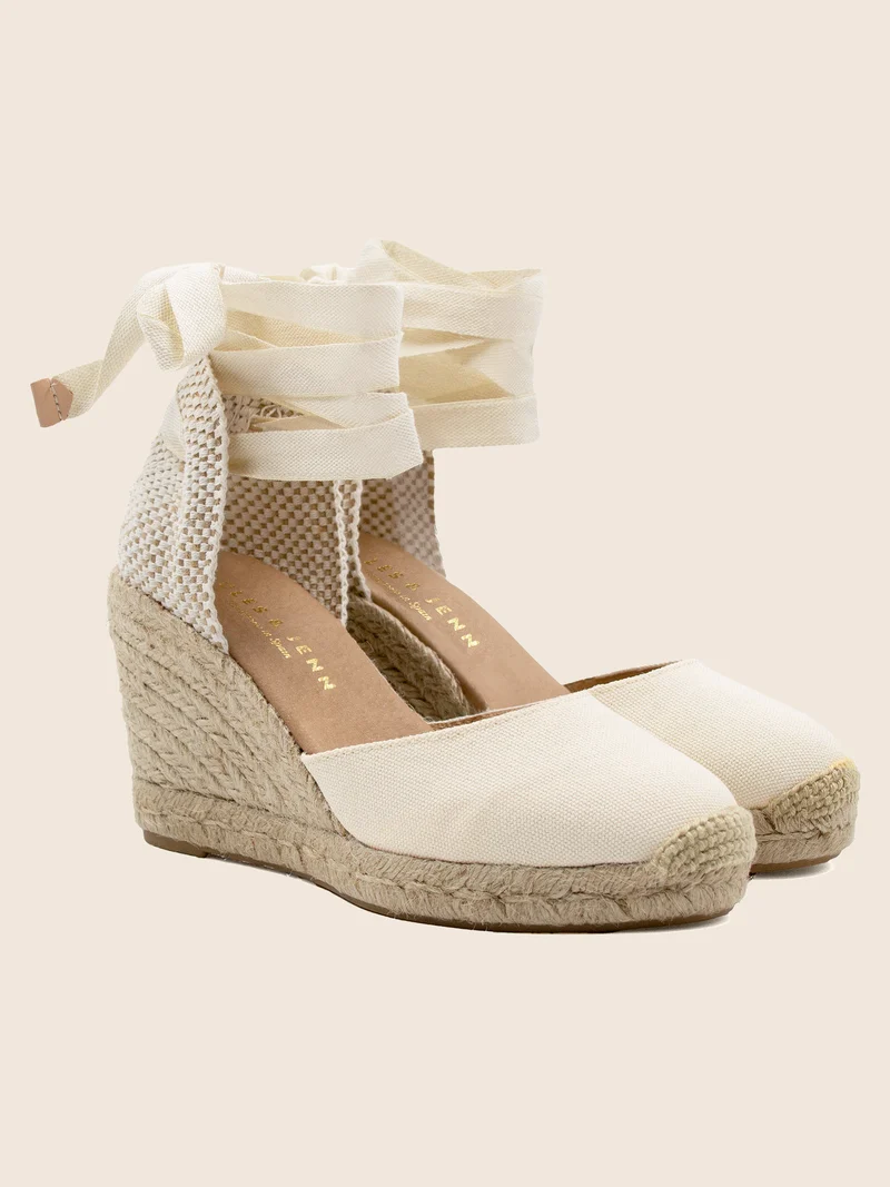 Espadrilles compensées recyclées beige