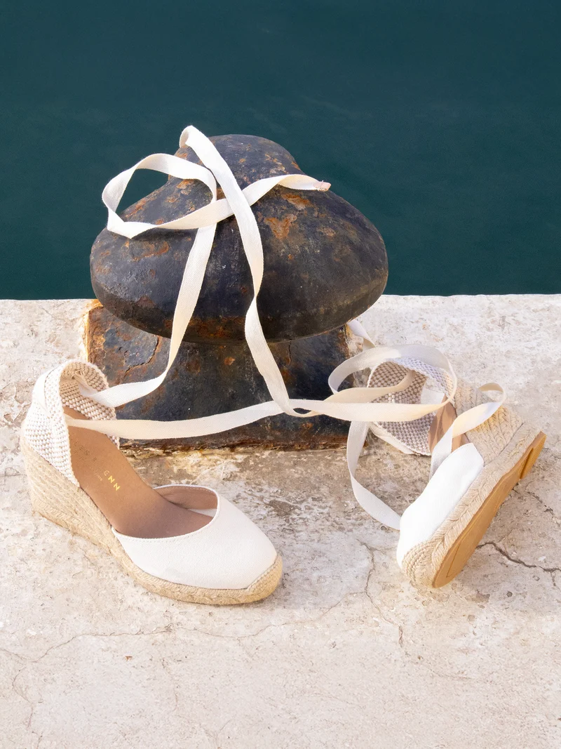 Espadrilles compensées recyclées beige