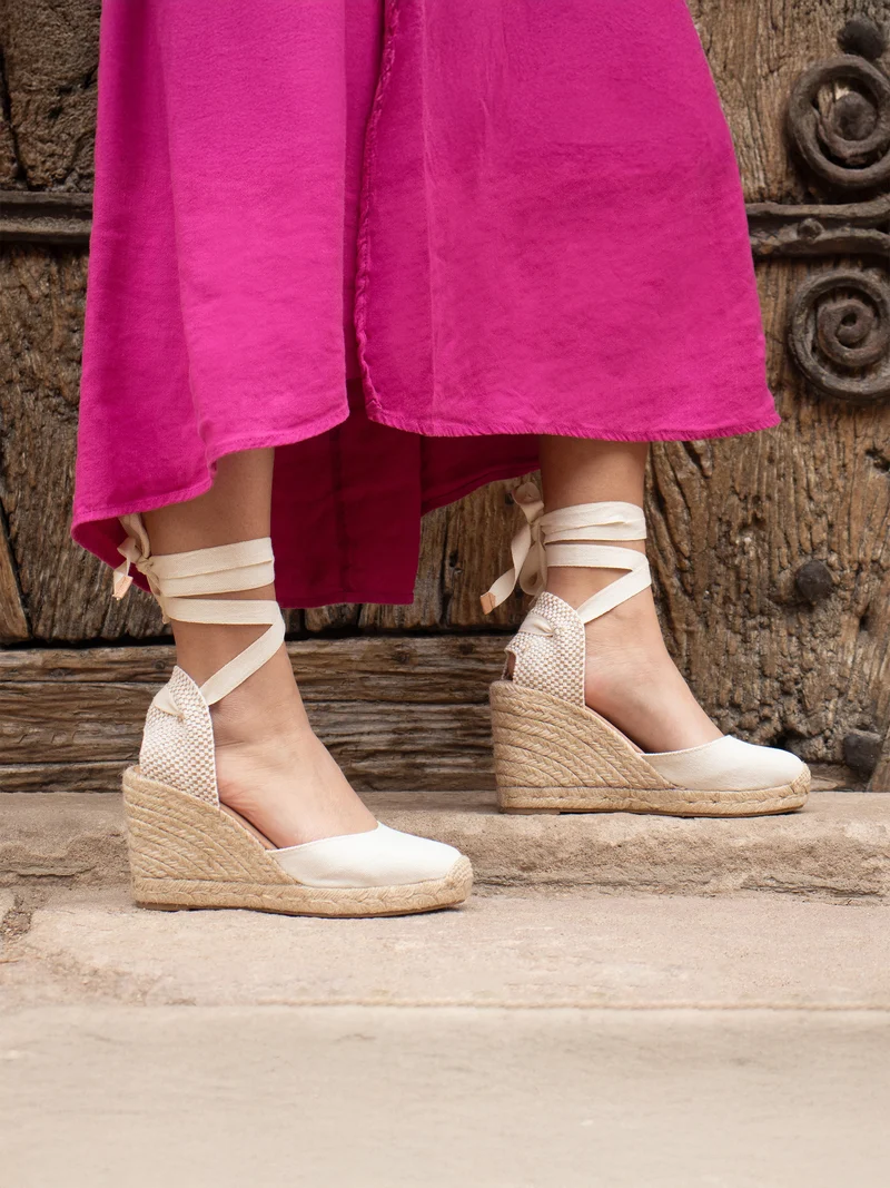 Espadrilles compensées recyclées beige
