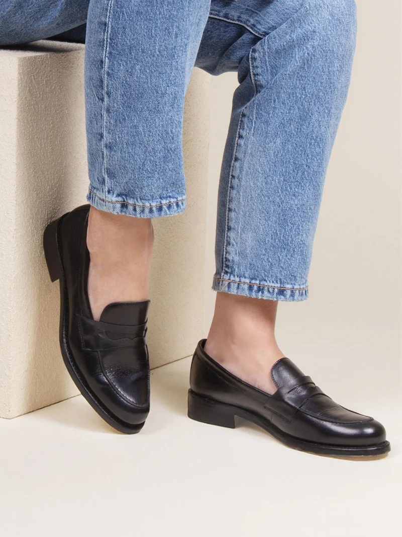 Mocassins cuir noir