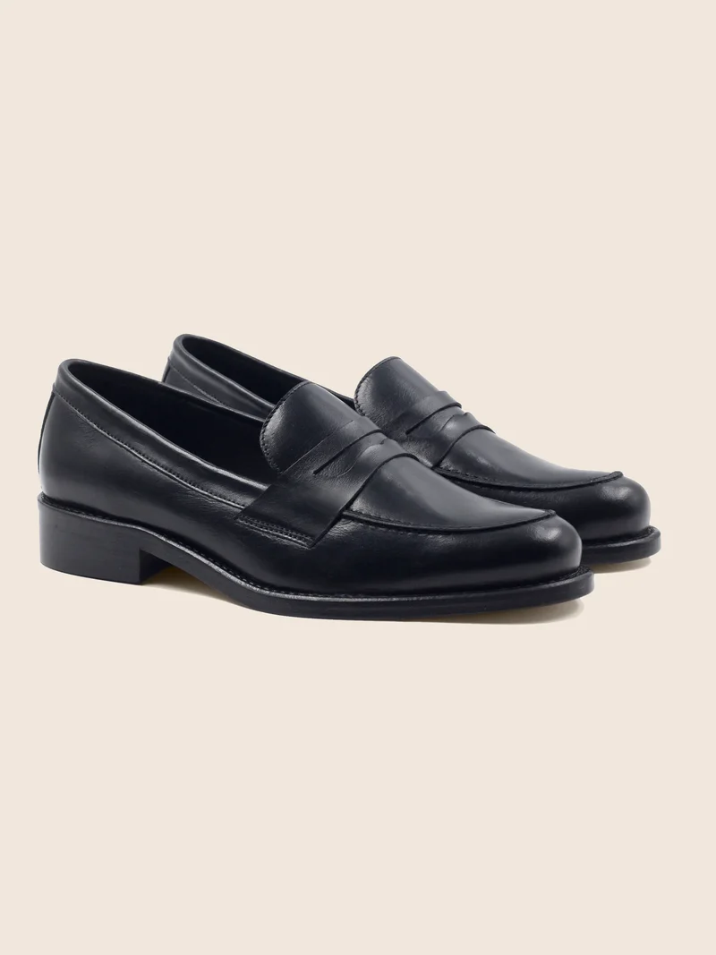 Mocassins cuir noir