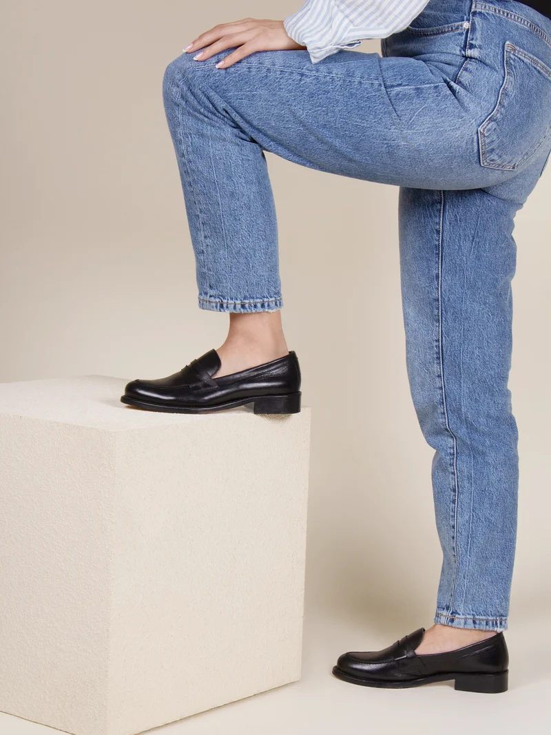 Mocassins cuir noir