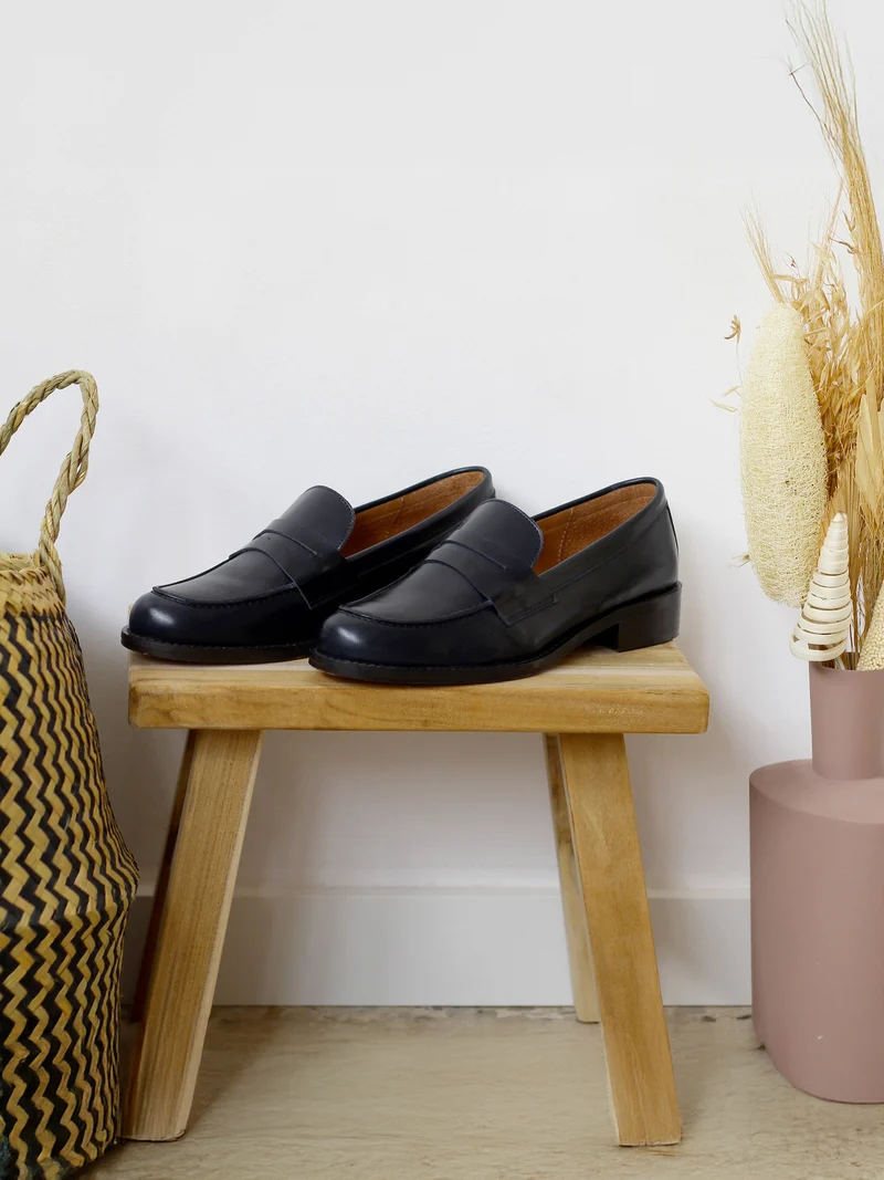 Mocassins cuir noir