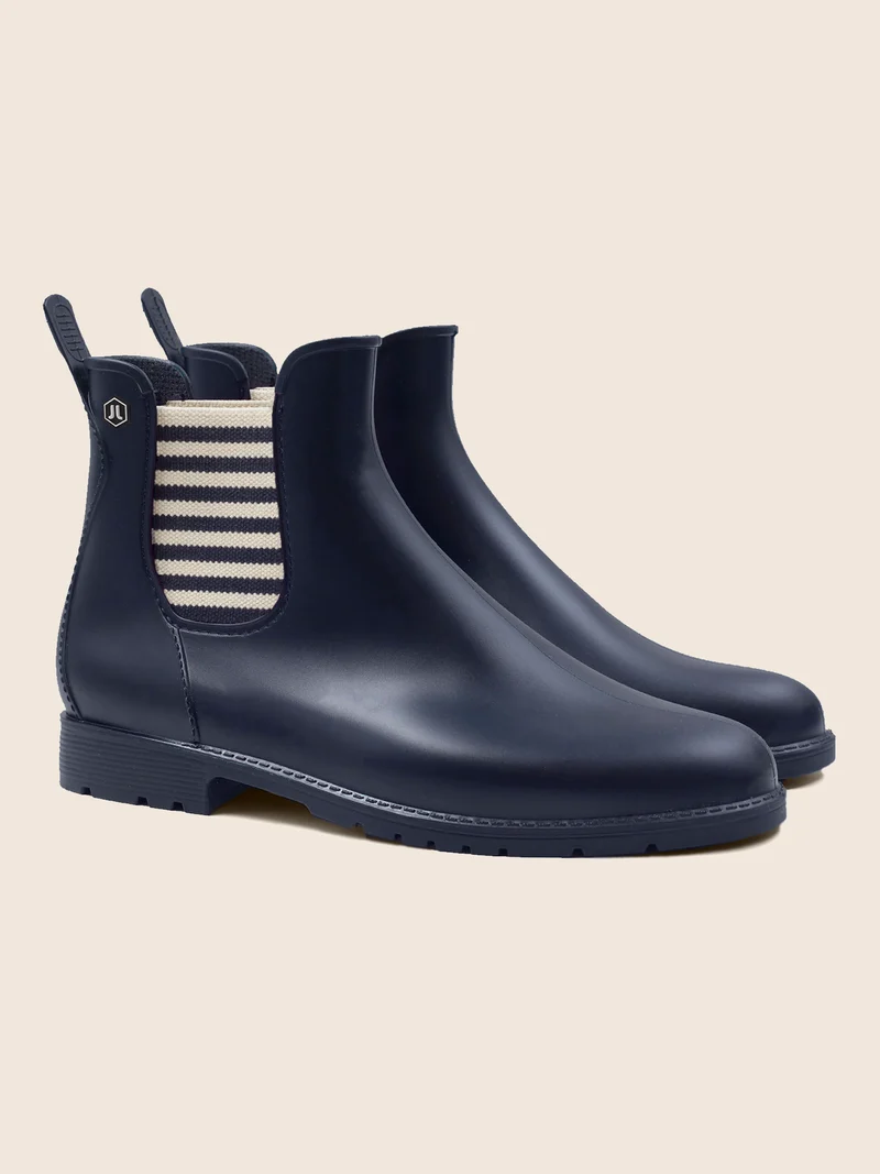 Bottines de pluie bleu blanc
