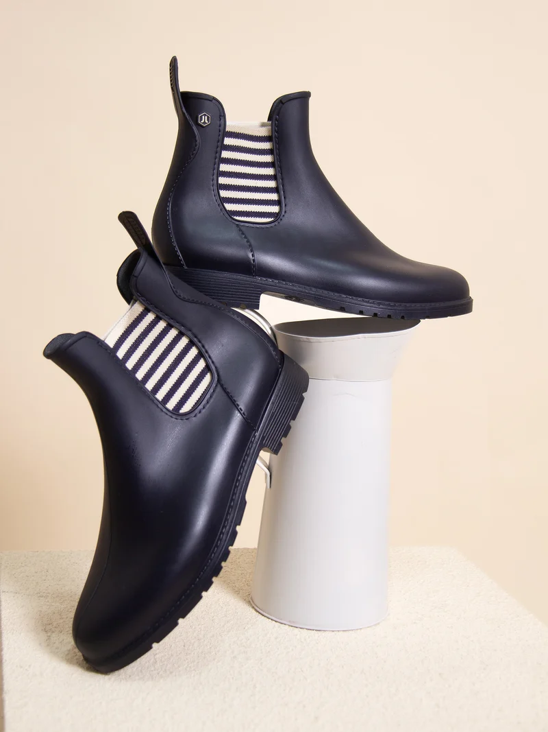 Bottines de pluie bleu blanc