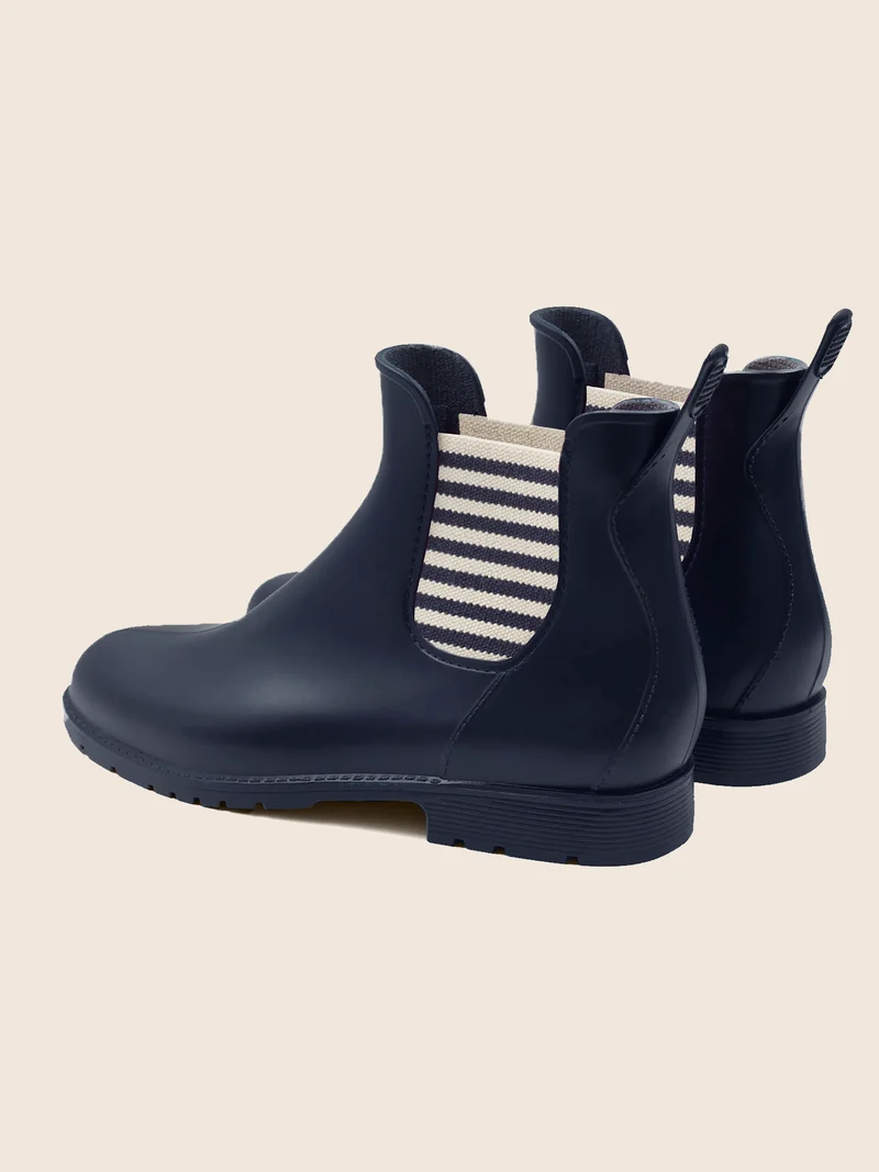 Bottines de pluie bleu blanc