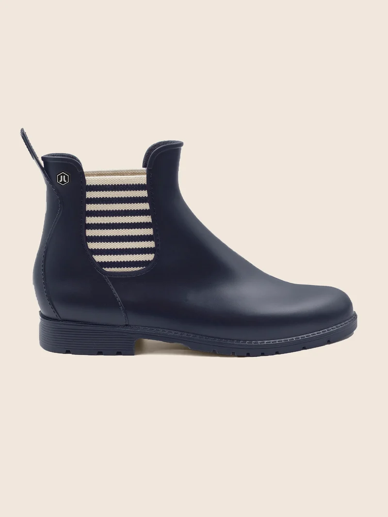Bottines de pluie bleu blanc