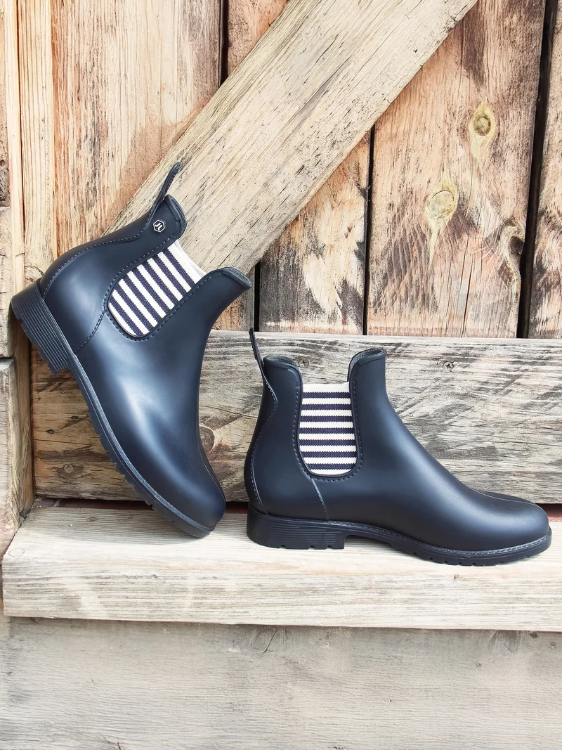 Bottines de pluie bleu blanc