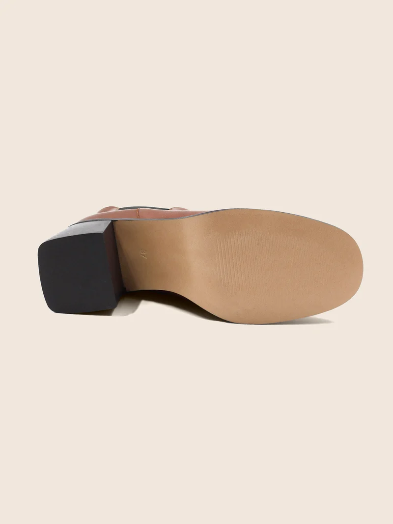 Bottines Chelsea talon cuir camel
