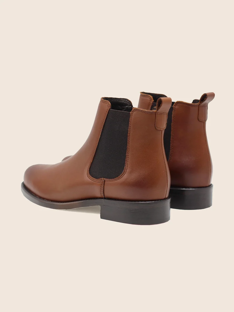 Bottines Chelsea cuir camel