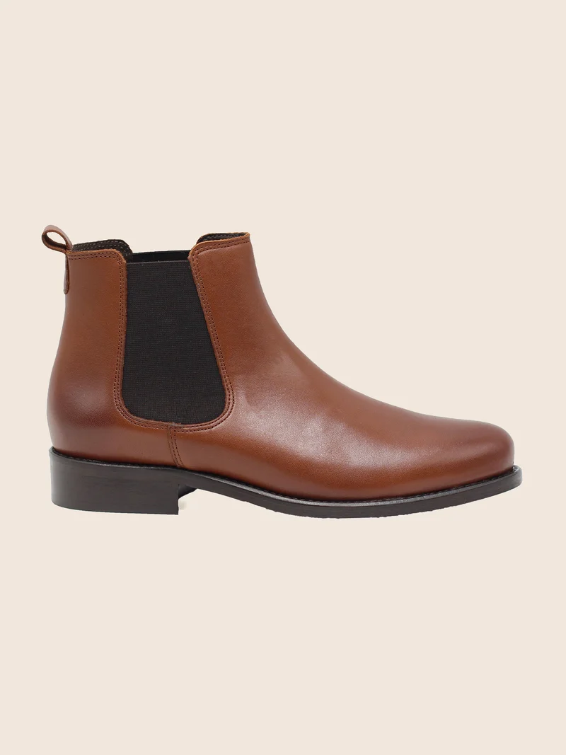 Bottines Chelsea cuir camel