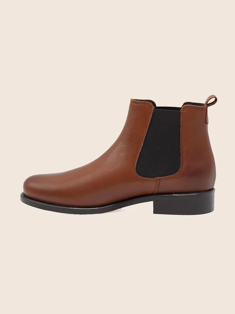 Bottines Chelsea cuir camel