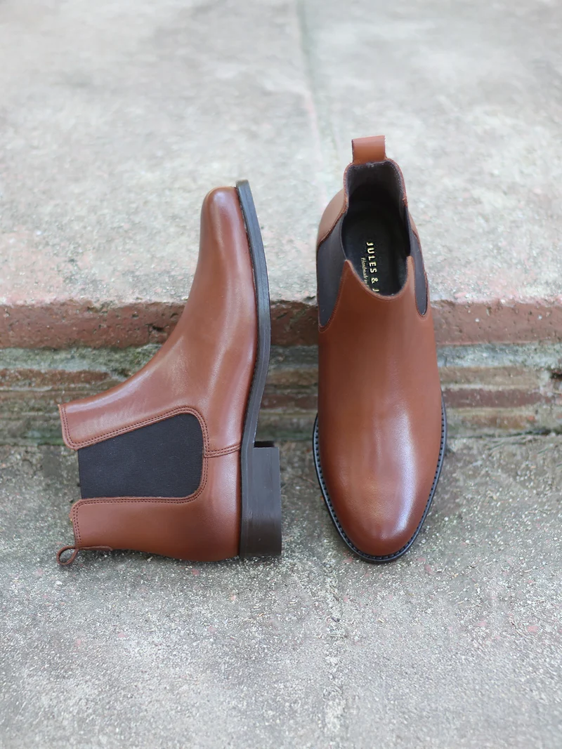 Bottines Chelsea cuir camel