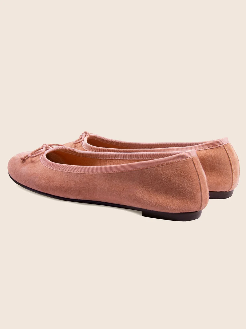 Ballerines classiques cuir daim rose