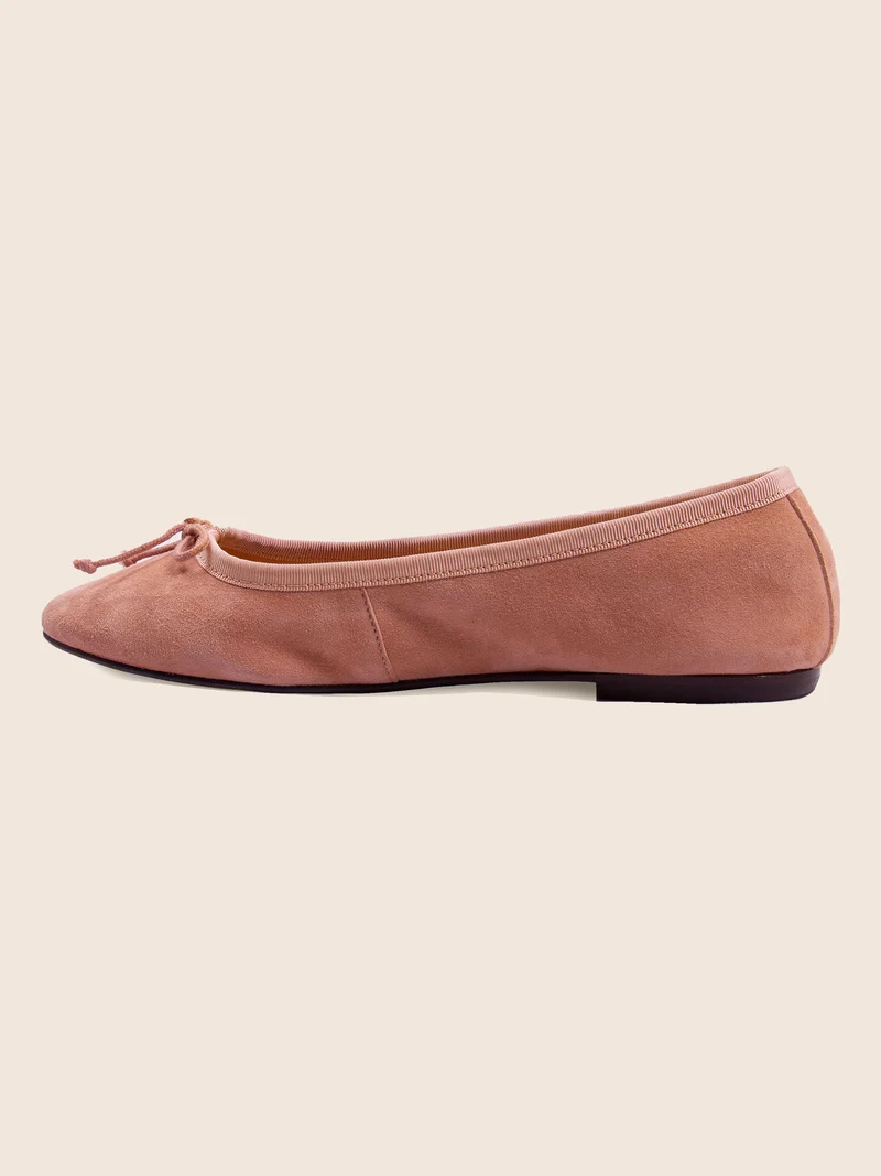 Ballerines classiques cuir daim rose