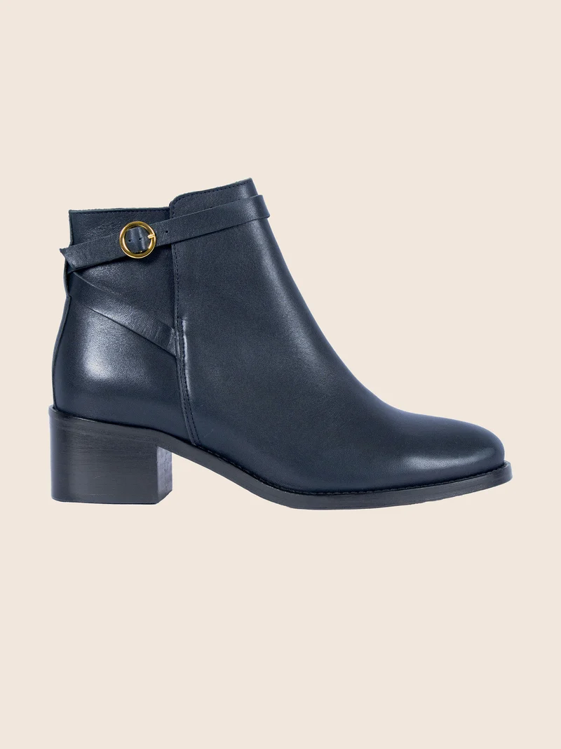 Bottines cavalières cuir bleu