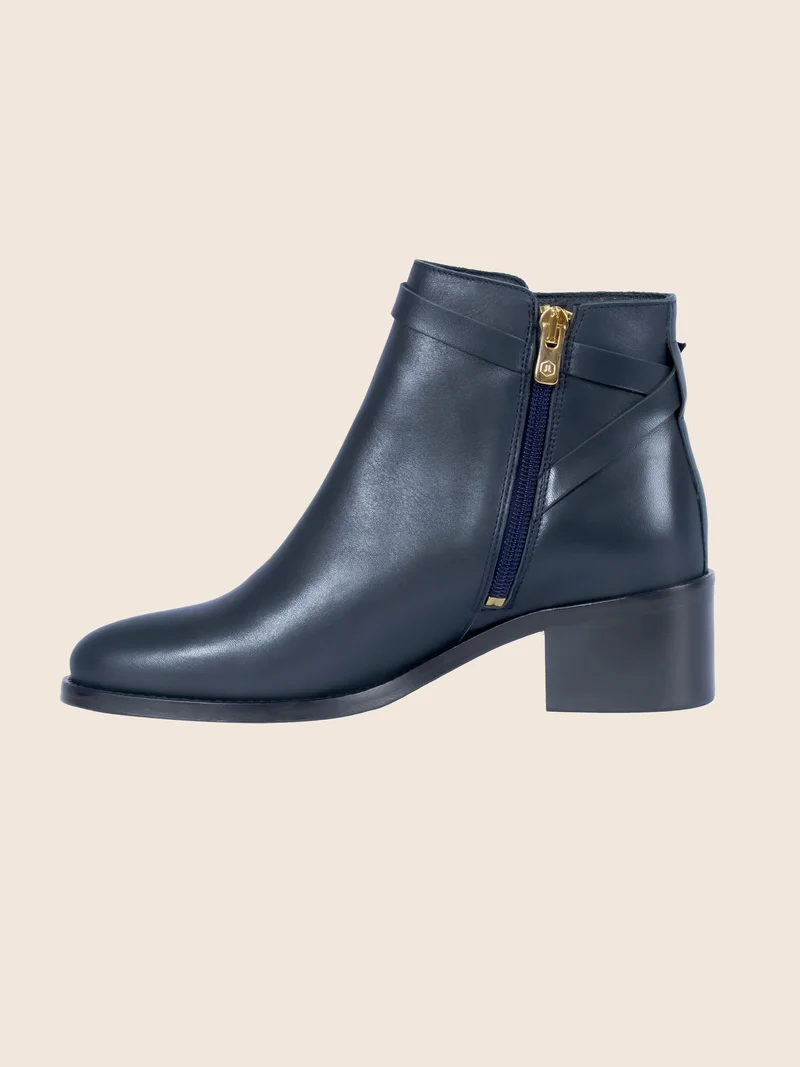 Bottines cavalières cuir bleu