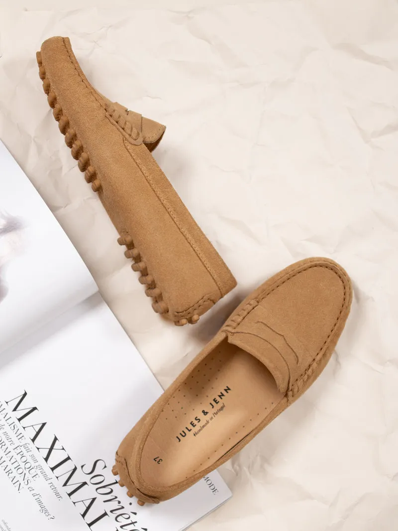 Mocassins cuir daim marron clair