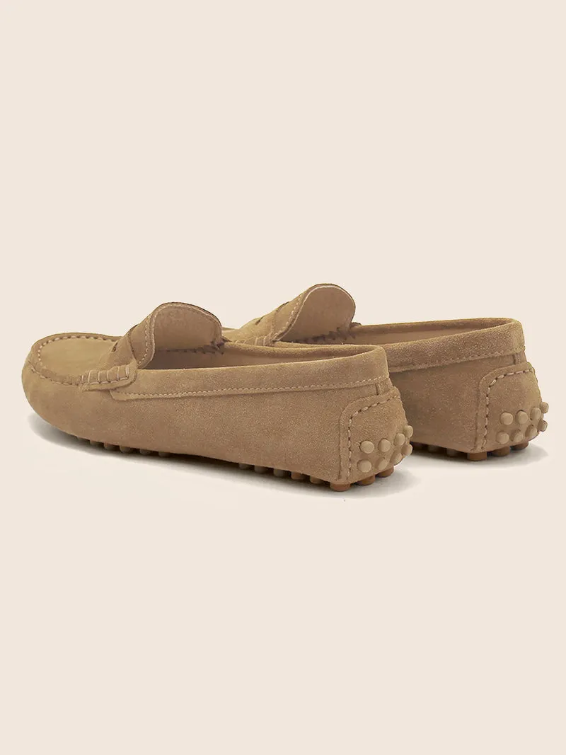 Mocassins cuir daim marron clair