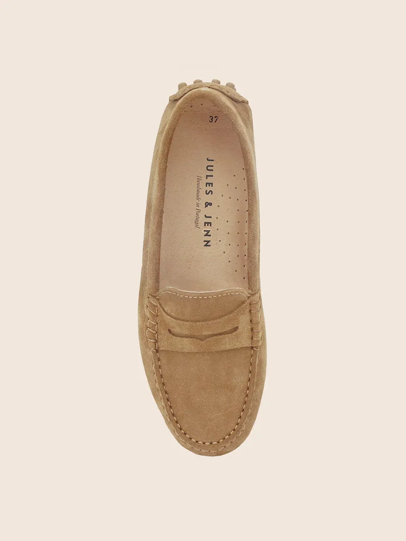 Mocassins cuir daim marron clair
