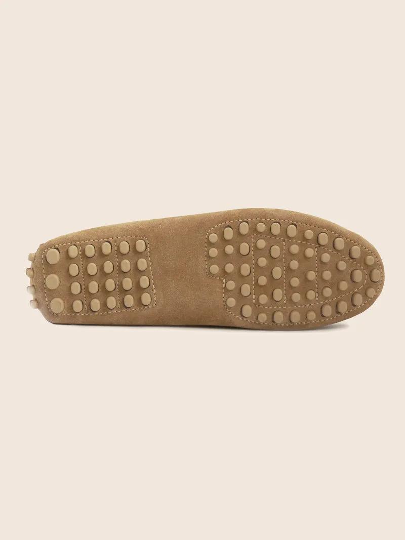 Mocassins cuir daim marron clair