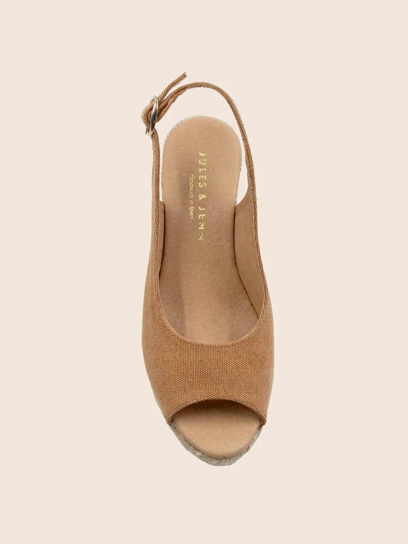 Espadrilles slingback recyclées camel
