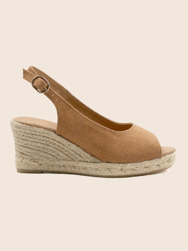 Espadrilles slingback recyclées camel