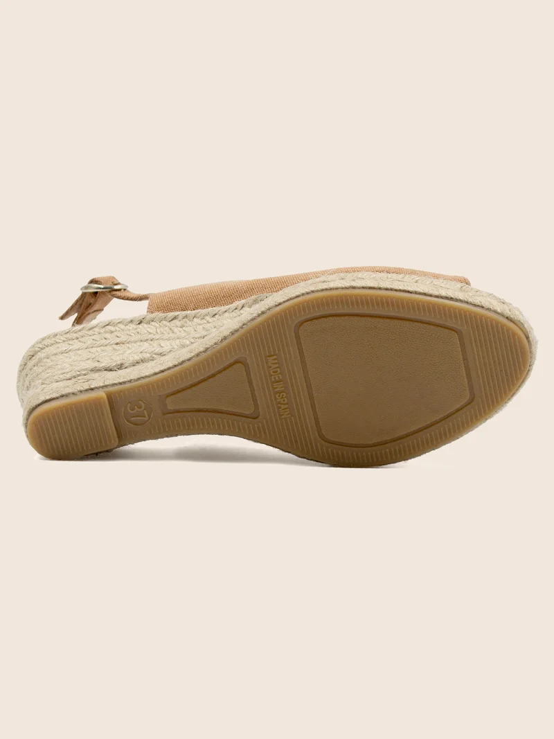 Espadrilles slingback recyclées camel