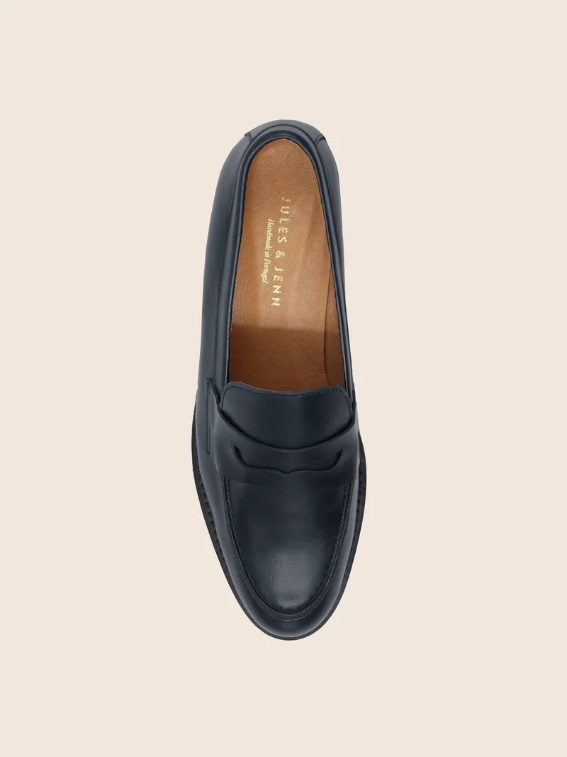 Mocassins cuir bleu