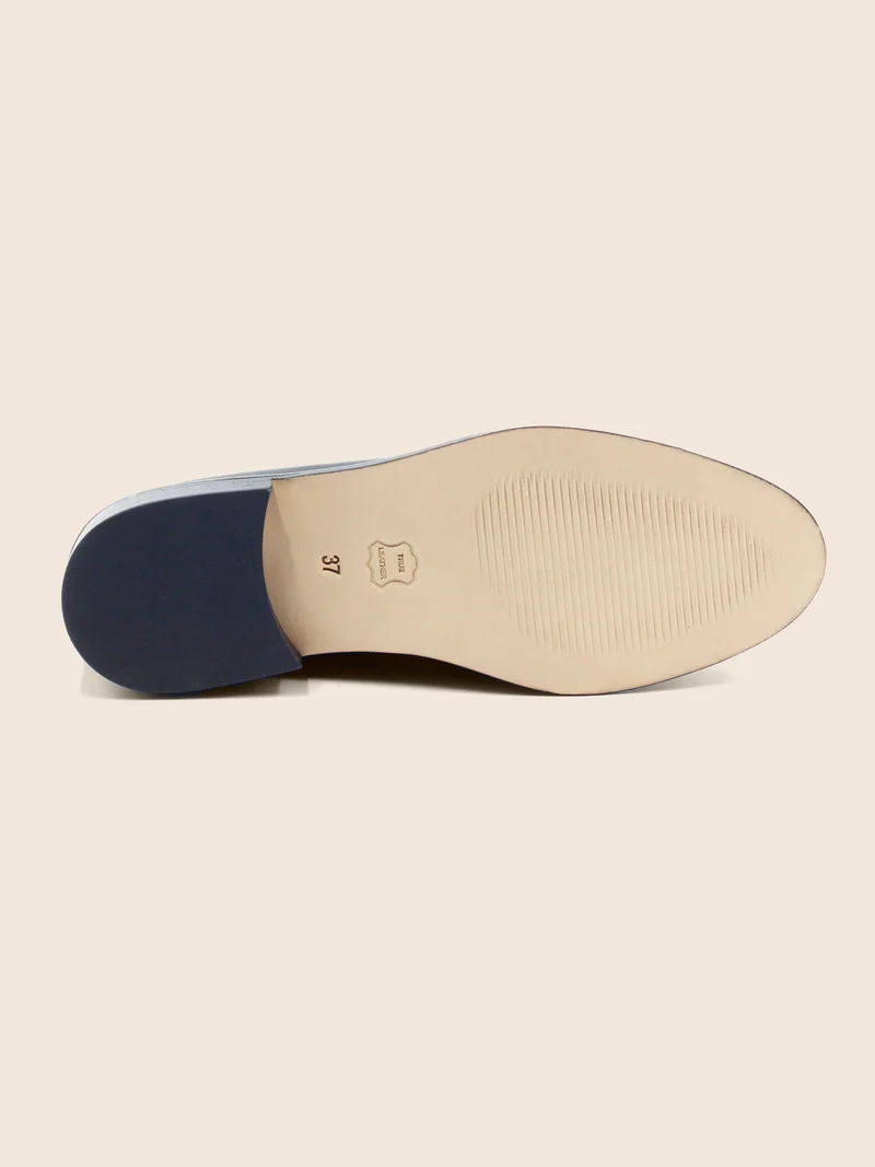 Mocassins cuir bleu