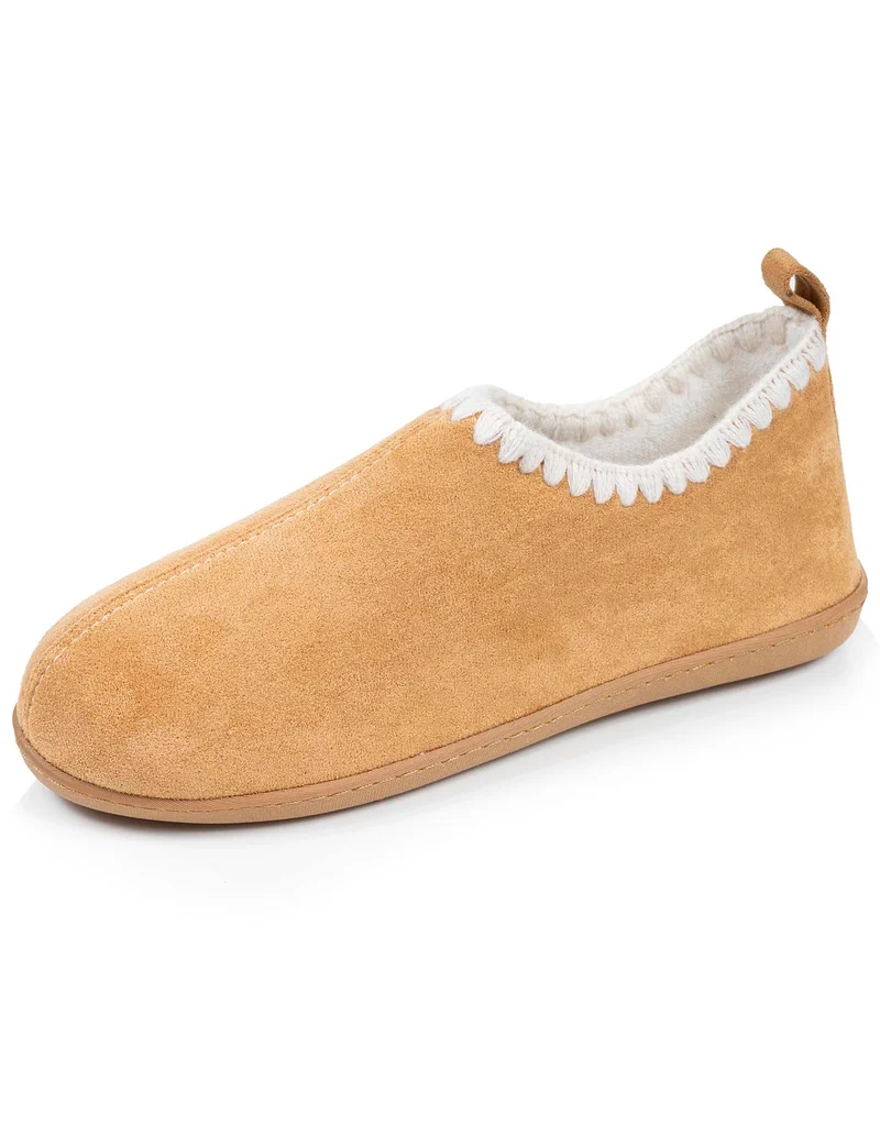 Chaussons bottillons bas Femme Camel