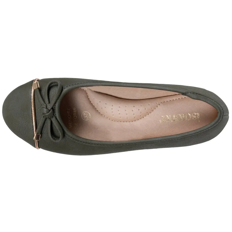 Ballerines Femme corde talon compensé Kaki
