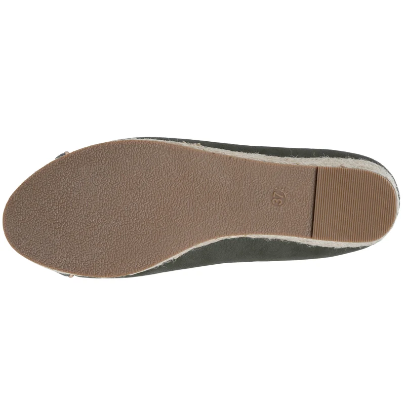 Ballerines Femme corde talon compensé Kaki