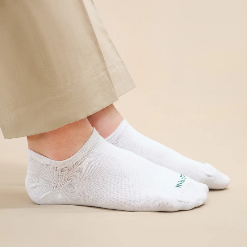Chaussettes invisibles | Blanc - Basket - Super-solide fil d'Écosse