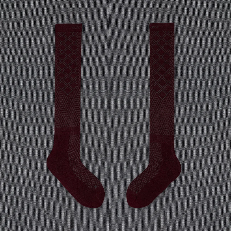 Mi-bas | Bordeaux & Gris - Équitation - Laine & Soie