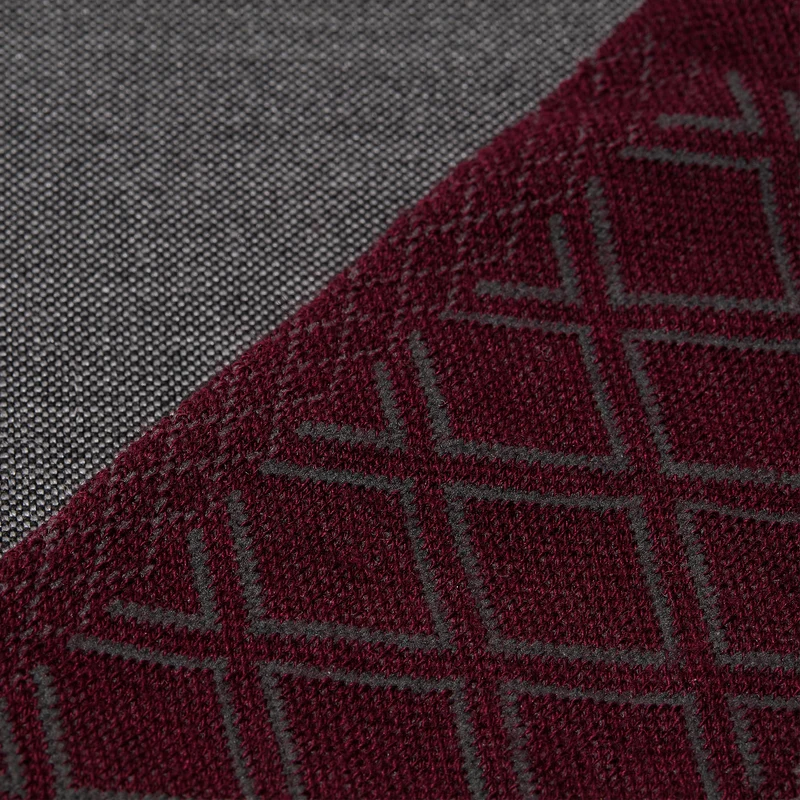 Mi-bas | Bordeaux & Gris - Équitation - Laine & Soie