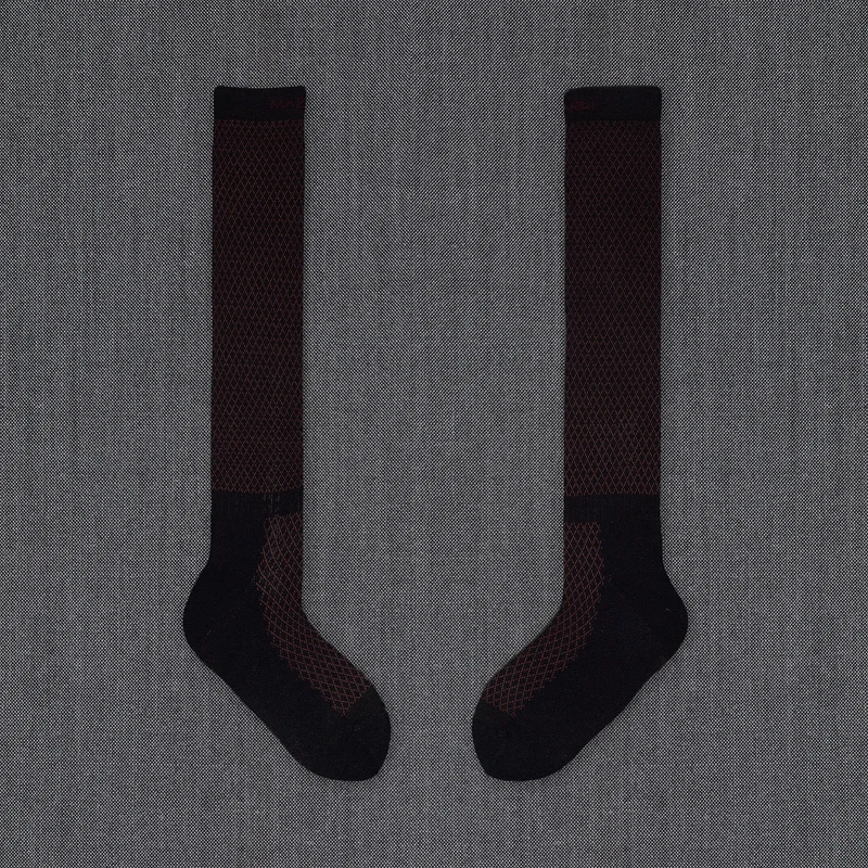Mi-bas | Marine & Bordeaux - Équitation - Laine & Soie